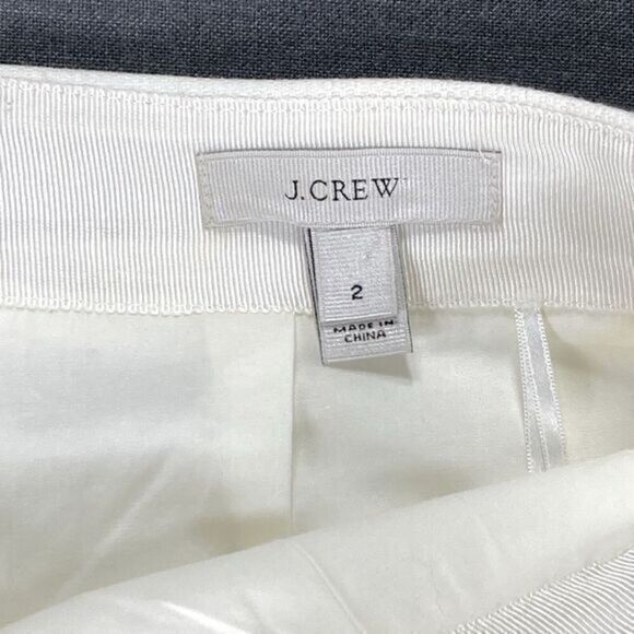 J. Crew Pencil Mini Skirt Women Size 2 White Daisy Floral Lace Zip Back Bohemian - Picture 11 of 12